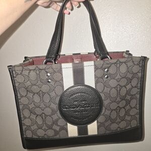 Coach Brown and Black Signature Tote